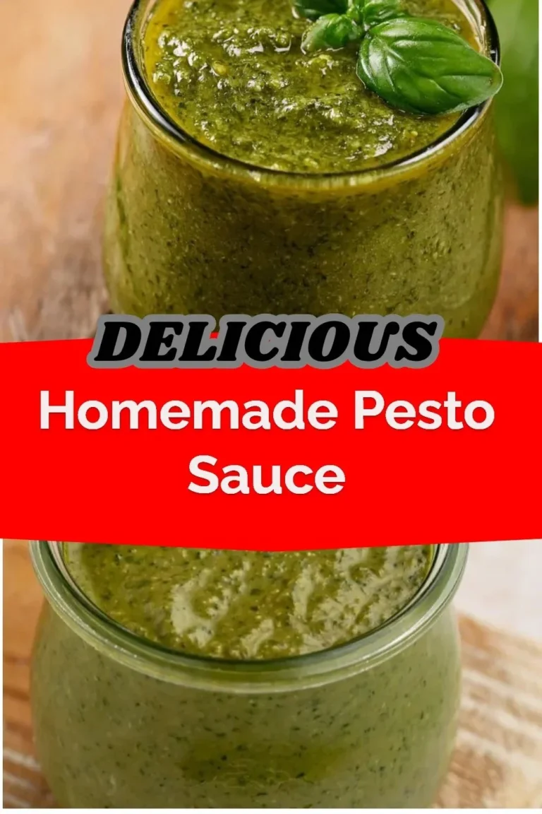 Bowl of homemade pesto sauce with fresh basil and garlic ready for serving