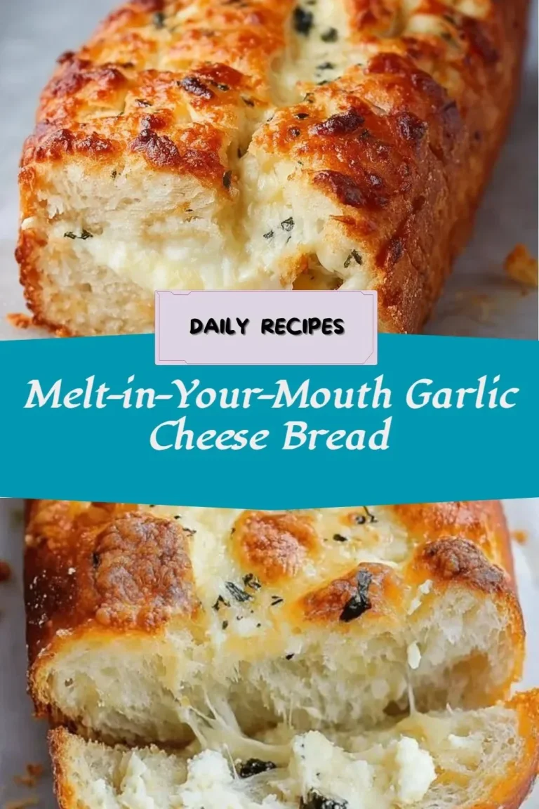 Delicious melt-in-your-mouth garlic cheese bread ready to be served.