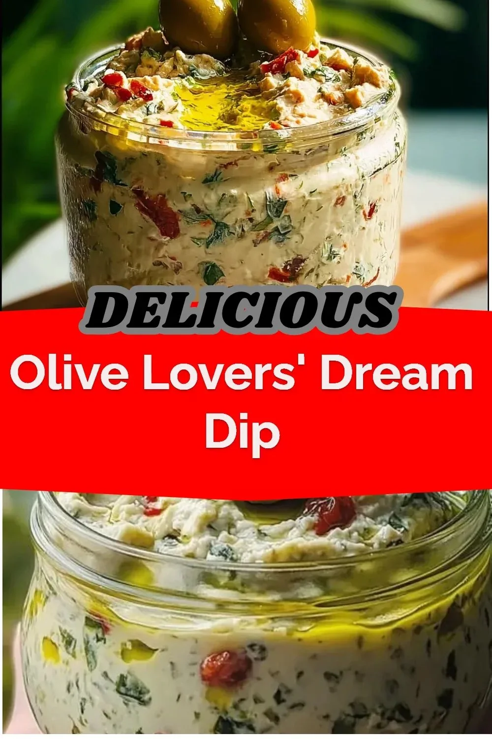 Delicious Olive Lovers' Dream Dip served with fresh vegetables