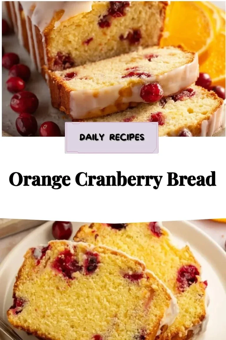 Freshly baked Orange Cranberry Bread with vibrant cranberries and orange zest.