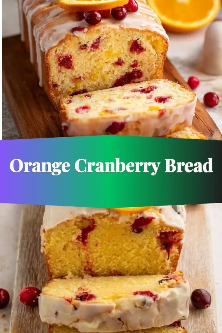Freshly baked orange cranberry bread with vibrant orange zest and cranberries