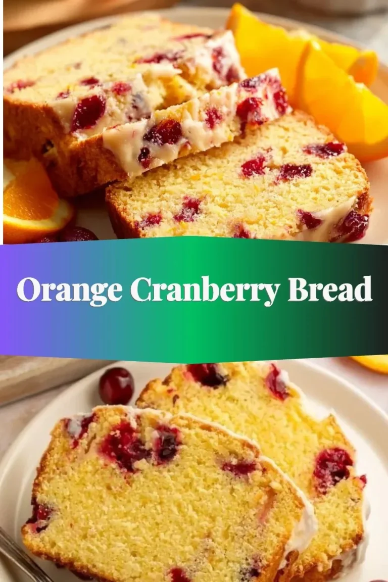 Delicious slice of orange cranberry bread on a wooden table