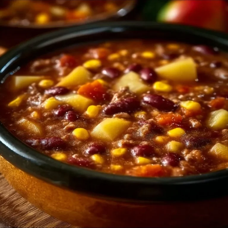 Slow Cooker Cowboy Casserole served in a bowl with melted cheese and toppings.
