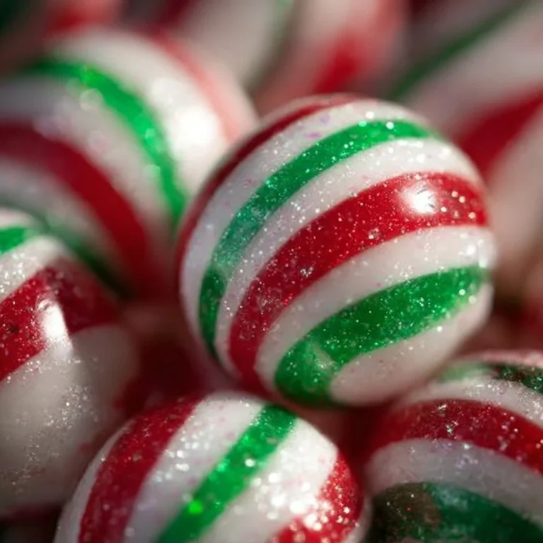 A close-up of soft peppermint balls ready for holiday enjoyment.